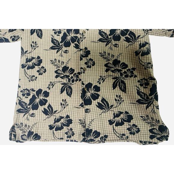 Bugle Boy Shirt Men's Medium Blue Gray Hawaiian Button Down Aloha Vintage - Picture 5 of 14